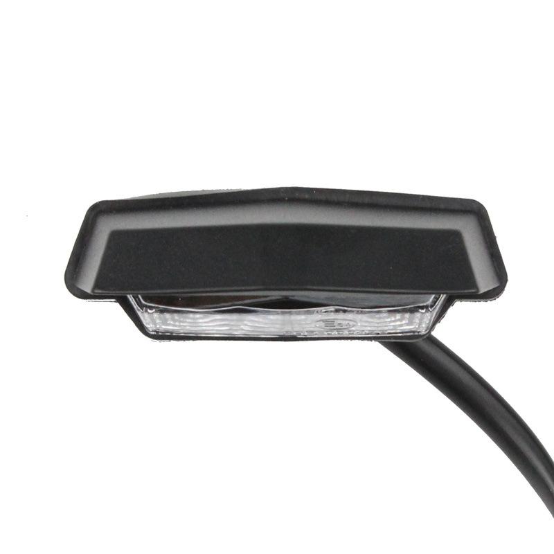 12V Motorcycle LED License Plate Light White Lamp Waterproof 2 Wires Black Shell For Honda Kawasaki Yamaha Accessories