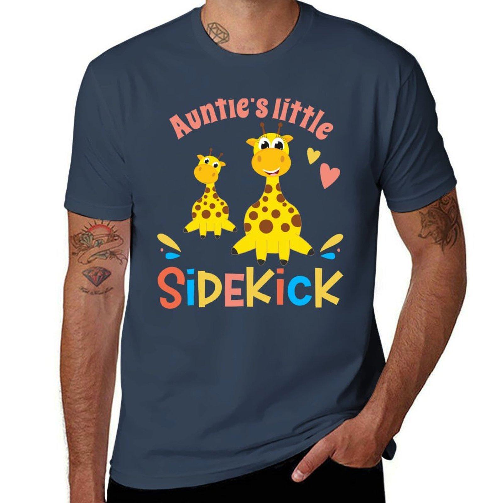 Aunties Little Sidekick Giraffes family TShirt Graphic Print Short Sleeve TShirt S
