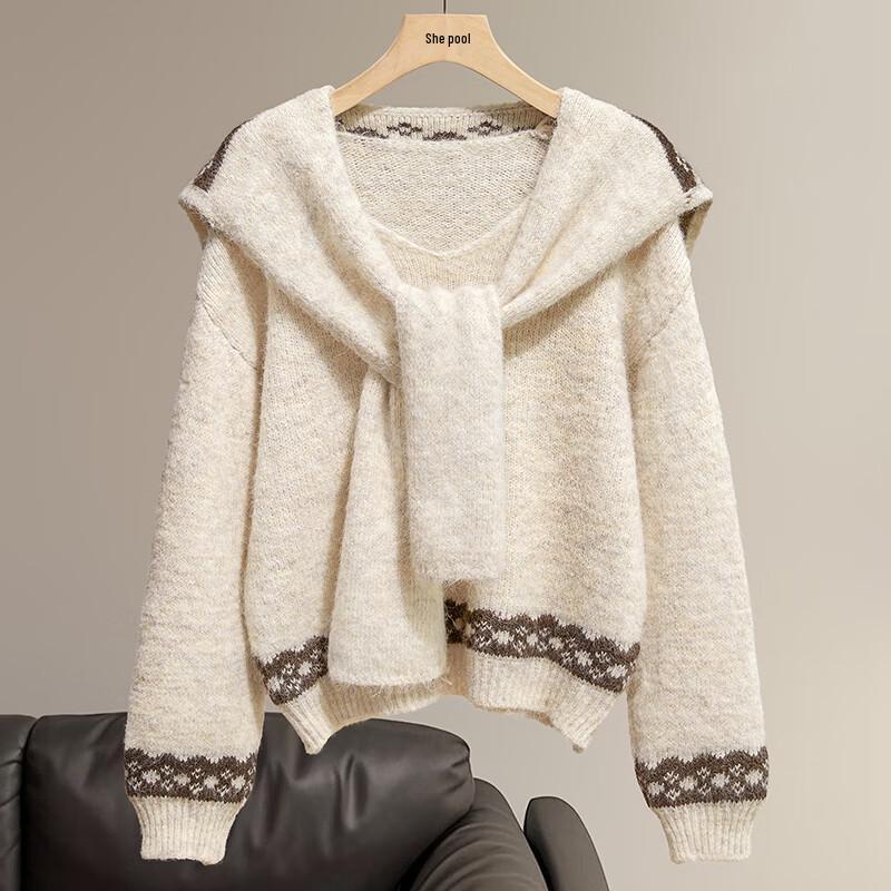 Women's Wool Blend Drop Shoulder Knit Sweater