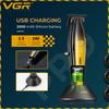 VGR V-992 Professional Electric Push Shear Metal Mecha Wind Body Men with Base Hair Clipper Digital Display Oil Head Carving Safe and Skin-friendly