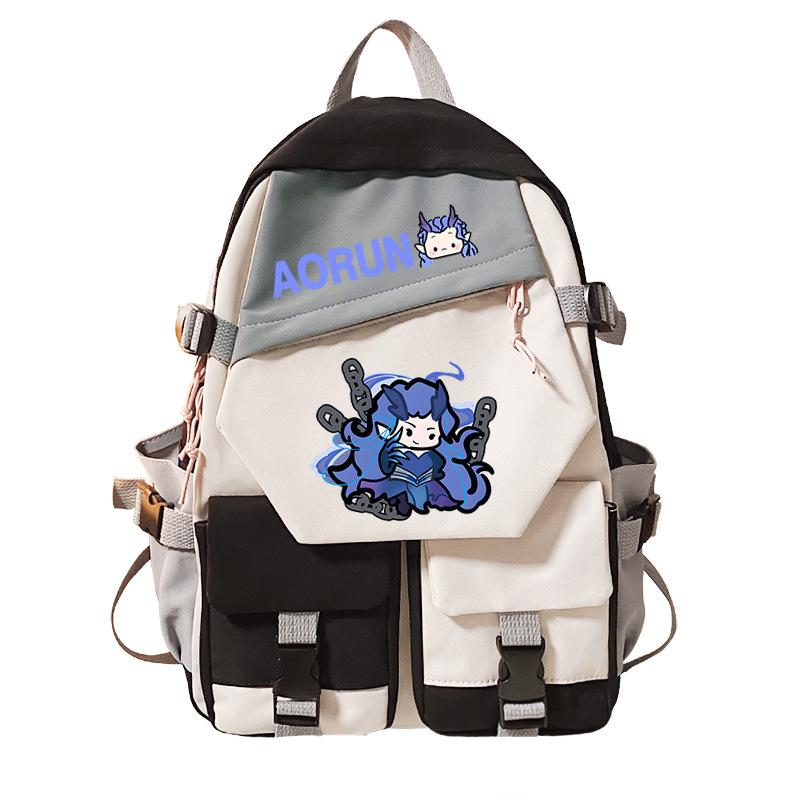 New Ao Run cute popular peripheral backpack movie Nezha 2 new student large-capacity schoolbag