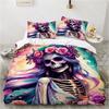 Fire Skull Duvet Cover Set Twin Single Queen King Size Halloween Bedding Set Teen Adult Kids Children Bed Linen Qulit Cover