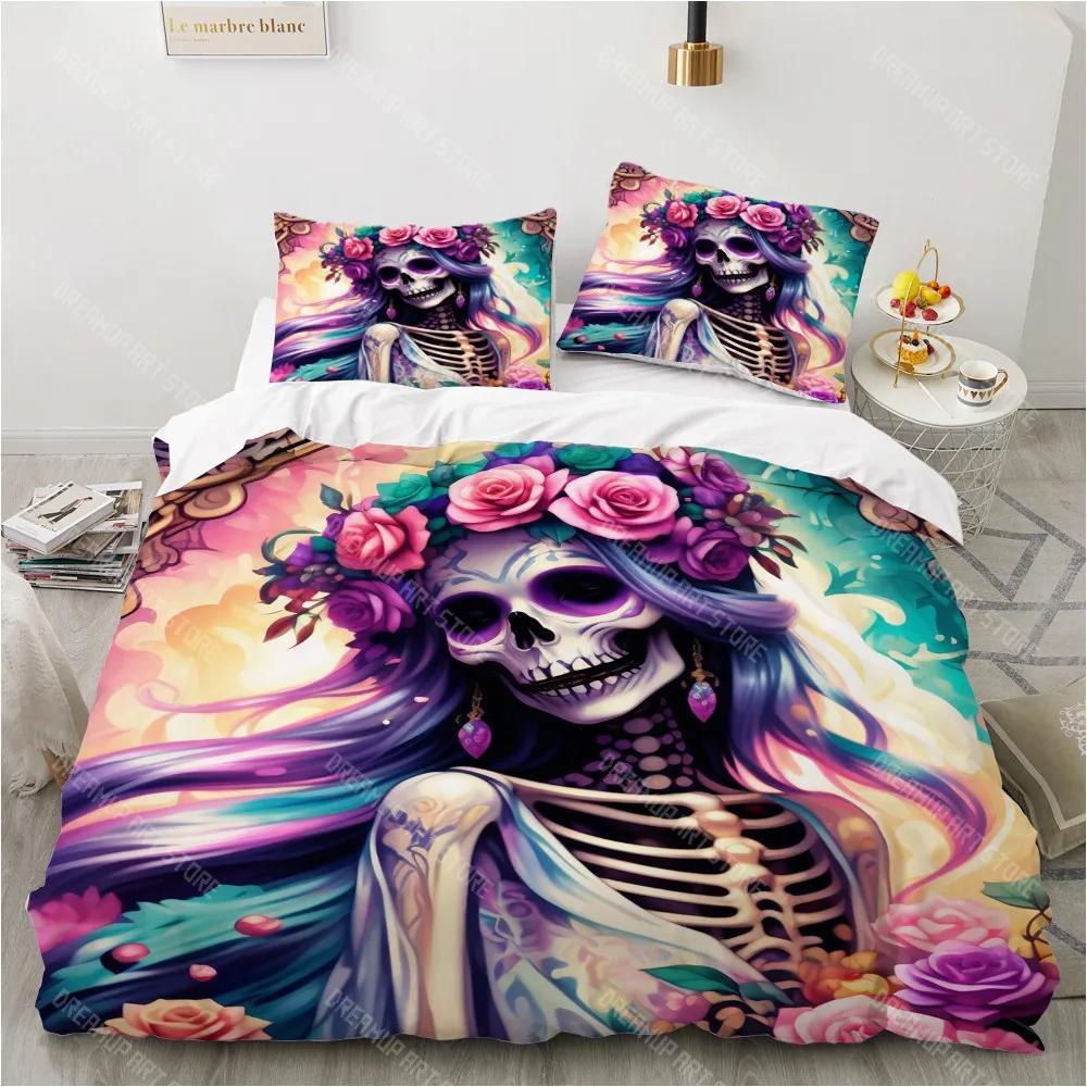 Fire Skull Duvet Cover Set Twin Single Queen King Size Halloween Bedding Set Teen Adult Kids Children Bed Linen Qulit Cover