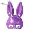 Fashionable Rabbit Ears Mask Halloween Bunny Mask, Cosplay Face with Long for Ears, Lightweight Plastic Cushion Masquerade Party Costume Comfortable