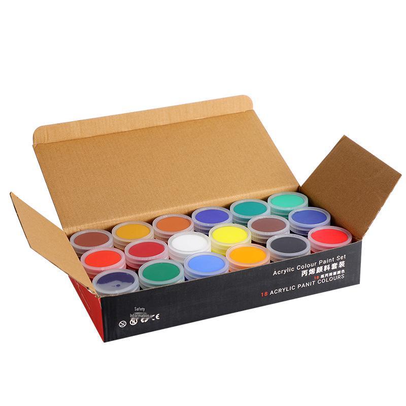 18-Kleuren 50ml Waterdichte Niet-Giftige Acrylverf Set voor Kinderen en Kunststudenten