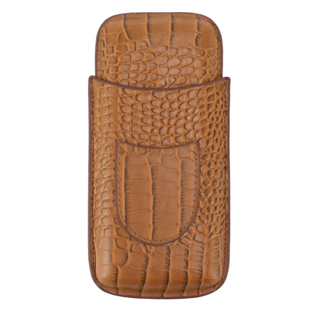 Cigar Holder Case Artificial Leather Portable Durable Elegant 3 Finger Cigar Box for Travel Outdoor