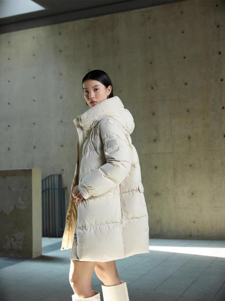 Yaqiu 2025 Damen Winter Kapuzen Patchwork Daunenjacke - Dick & Warm, Mittellang, Lockere Passform