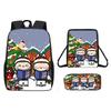 Christmas Backpack Cartoon Shoulder Bag Pencil Case Three Piece Set