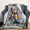 1pc, Jack Skellington and Sally Blanket Seasonal Home Decorative Throw for All Seasons, Living Room, Travel, Camping, Car Blankets