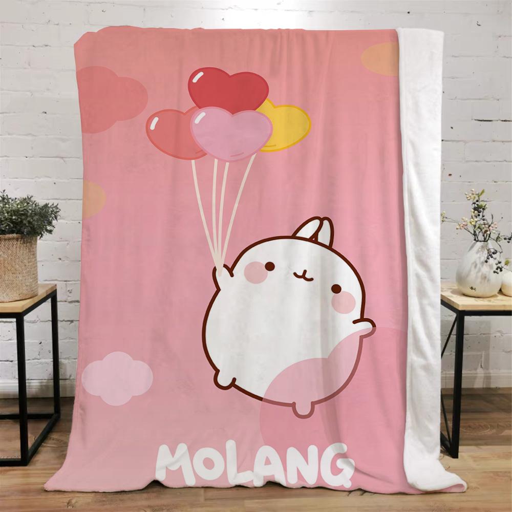 Molang Luxury Throw Blanket for Sofa Decoration Bed Blankets Characters Interior for Home Fluffy Soft Blankets King Size Cobija