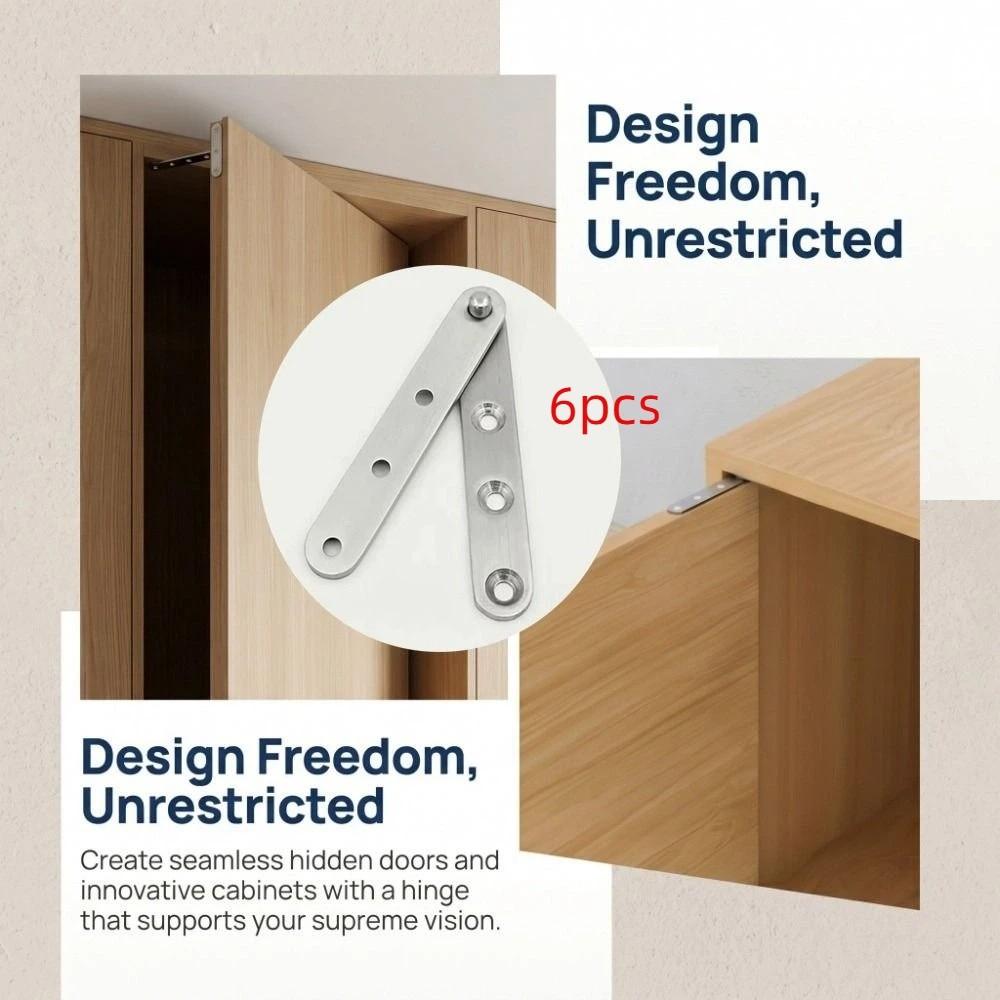 6 pcs 360° Rotating Doors Rotating Hinge Heavy-Duty Rotating Concealed Hinges Pivot Hinge Furniture