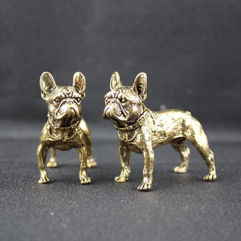 1 Piece Of Brass Antique Copper Pitbull Shar-Pei Dog Solid Copper Brass Zodiac Tea Pet Ornaments