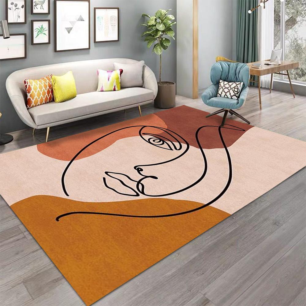Nordic Art Carpet Marmorino Color Scheme Abstract Lines Rug Living Room Sofa Rug Coffee Table Rug Bedroom Bedside Floor Mat