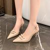 Women Summer 2026 New Bow Shallow Mouth Sexy Stiletto Celebrity Baotou Sandals French Pointed Toe High Heels