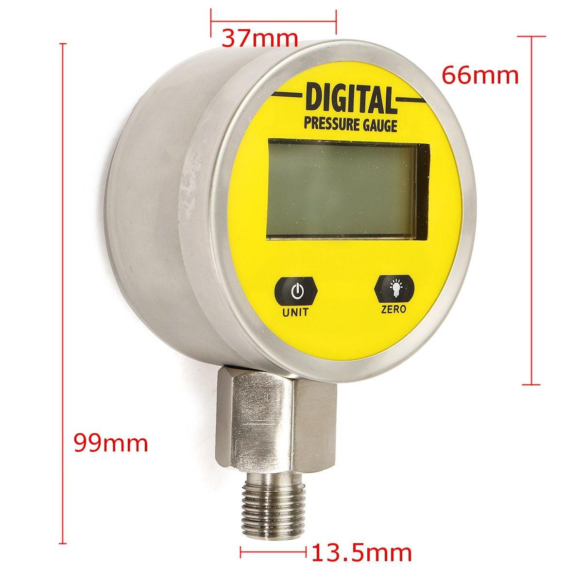 

LCD цифровий дисплей манометр масляний тиск гідравлічний датчик тиск випробувальний метр 3V 250BAR/25Mpa для газової води нафти 1PCS