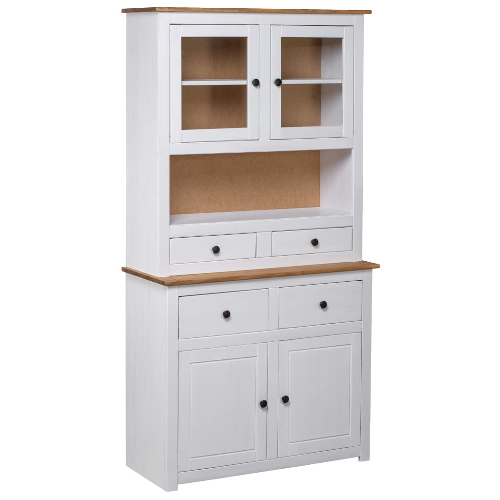 Highboard White 93 x 40.5 x 180 cm Pine Wood Panama