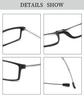 TR90 Folding Anti-Blue Light Reading Glasses for Men & Women, Portable with Telescopic Stainless Steel Legs
