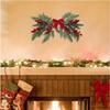1Pc Christmas decorations red fruit bow pine needle wall hanging decoration window lintel pendant, Halloween Christmas gift