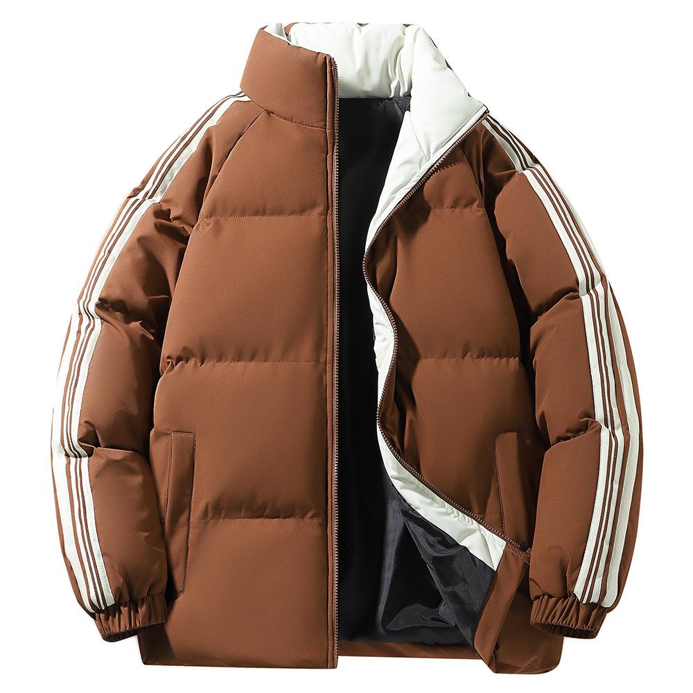 

Men s Loose Casual Cotton Jacket Long Hip-Length Warm Winter Daily Coat 4XL темно-коричневого кольору