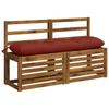 2 piece Bench Cushions VIANEN 100percent  Polyester Red