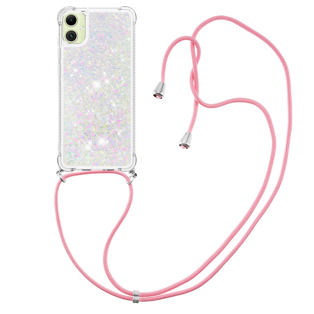 

For Samsung Galaxy A07 4G TPU Case Quicksand Phone Cover with Lanyard Laser/Hearts