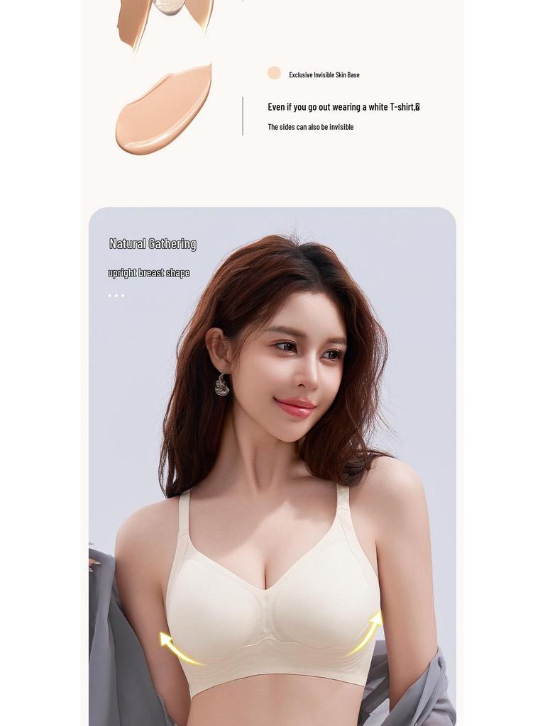 Seamless Invisible Push-Up Bra for Women - Thin, Soft, Anti-Sagging, Side Support