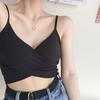 Tank Top Knit Halter Crop Tops Women Summer Camis Backless Cross Design Camisole Fashion Tube Female Sleeveless Cropped Vest