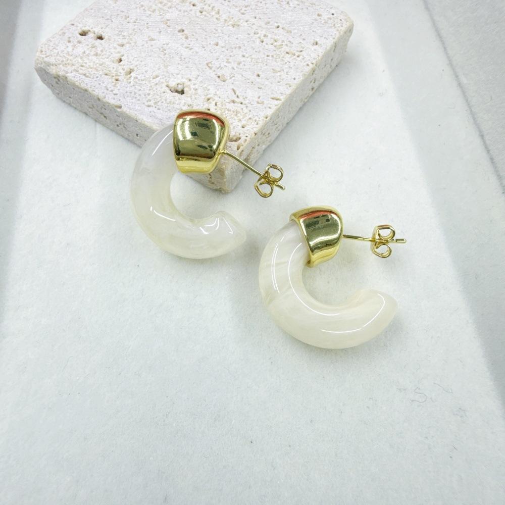 Винтажные милые и крутые геометрические серьги-каффы из меди и пластика C-образной формы, неправильные серьги-капли в стиле Майяр, Фэн-шуй