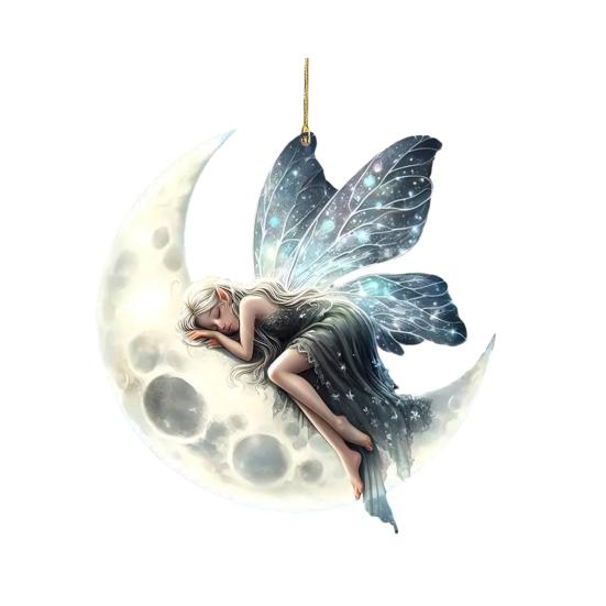 

Автомобильный кулон 2D акриловый красочный лунный фейский шарм украшение автомобиля легкий автомобиль