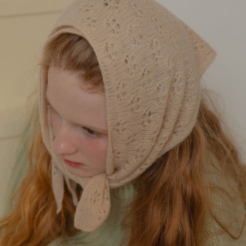 Mellotory 100% Kaschmir Häkel-Schal Stola (Beige)