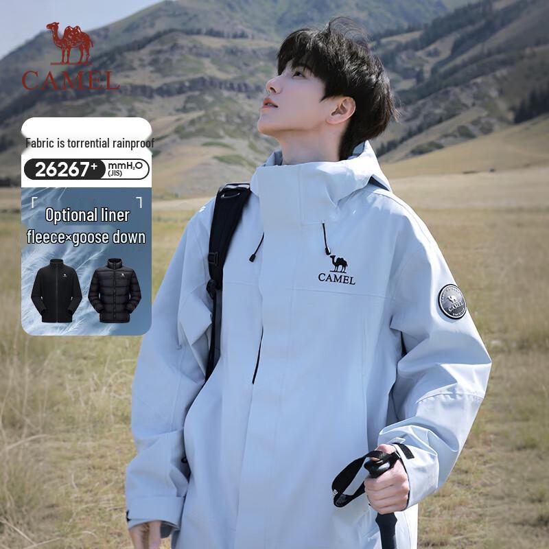 Camel Dilraba Style Outdoor 3-in-1 Down Windbreaker Jacket