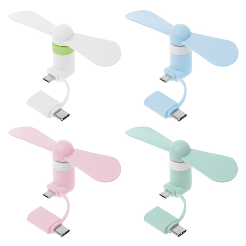 Mini Cute USB Fan Cooler Type C Removable USB-C Gadgets Low Power for Mobile Phone Powerbank PC Laptop