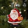 Cartoon Christmas Hanging Ornaments Resin Snowman Pendant Santa Claus Figurine Christmas Scene
