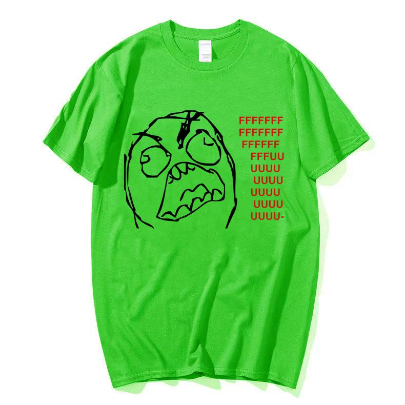Rage Guy Funny Meme Tshirt Male Fashion Brand Tshirt Unisex Women Casual Oversized Pure Cotton Tees Unsiex Vintage Short Sleeve