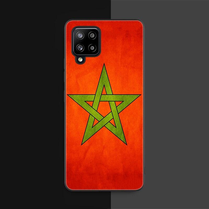 Morocco Flag Coat Of Arms Case For Samsung Galaxy A12 A02S A22 A32 A52 A72 A71 A51 A41 A31 A21 A11 A50 A70 A10S A20S Black Cover