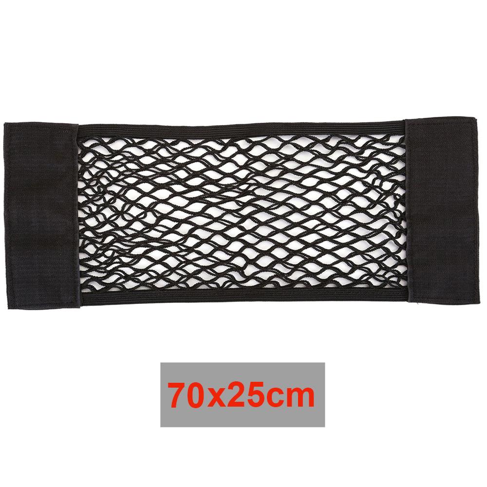 Car Seat Back Cargo Mesh Elastic String Net Magic Sticker Universal Storage Bag Pocket Cage Auto Organizer
