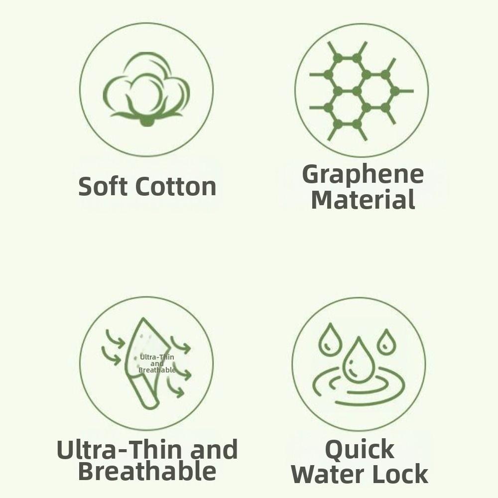 5Pcs Graphene Reusable Sanitary Pads Leak Proof 23CM Washable Sanitary Napkins Soft with Waterproof Layer Panty Liner