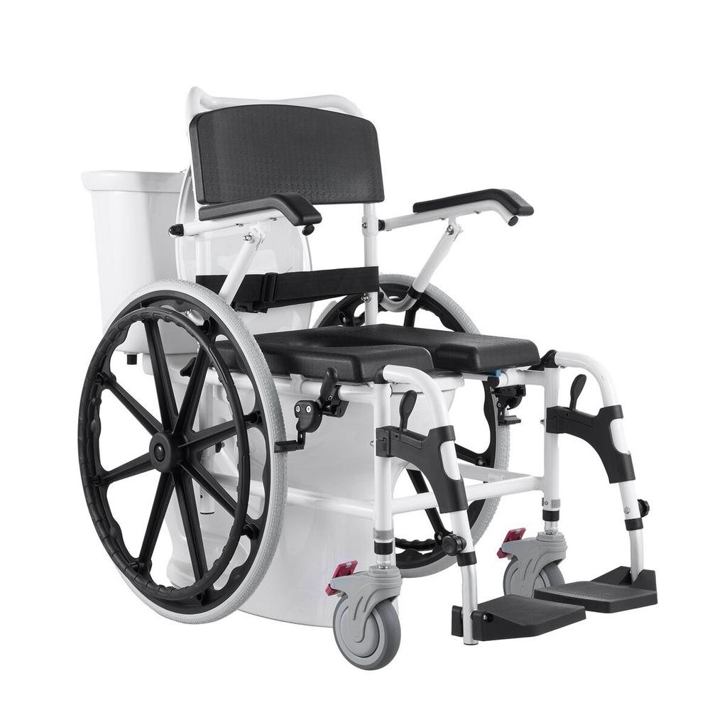 Shower Wheelchair 17.5in Al Alloy Commode Bathroom Wheelchair for Disabled