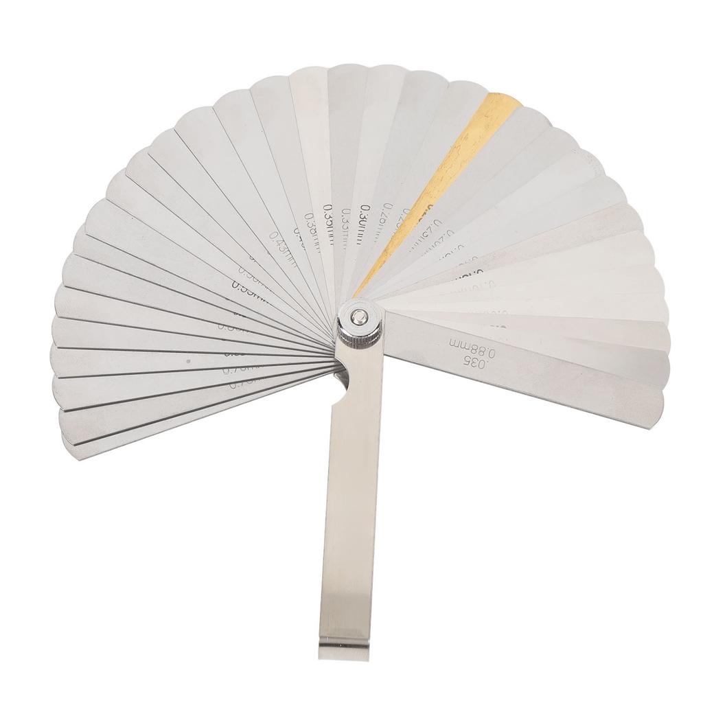 9 Stück Unterseiten-Radiuslehre Edelstahl 32 Klingen Saitenlagenlehre Lineal Schlüsselanhänger-Set