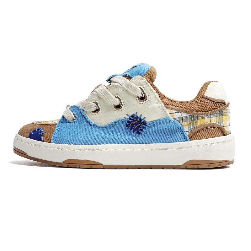 

Обувь мужская 2025 весна новая трендовая обувь нишевая повседневная парусиновая обувь японский ретро универсальная спортивная обувь для скейтборда 35