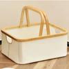 Oxford Cloth Folding Laundry Hamper Bamboo Handle Closet Organizer  Toy Storage