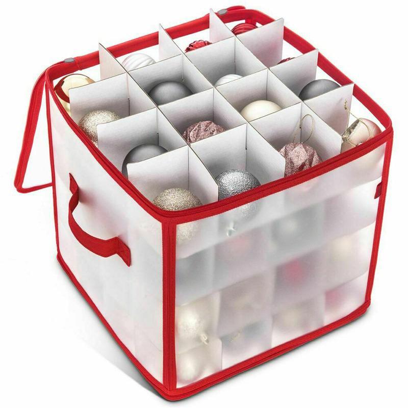 64-Grid Baubles Caixa de armazenamento Bolas de Natal Armazenamento Decorações de árvore de Natal Organizador Bauble Armazenamento Divisor Brinquedos Caixa de armazenamento