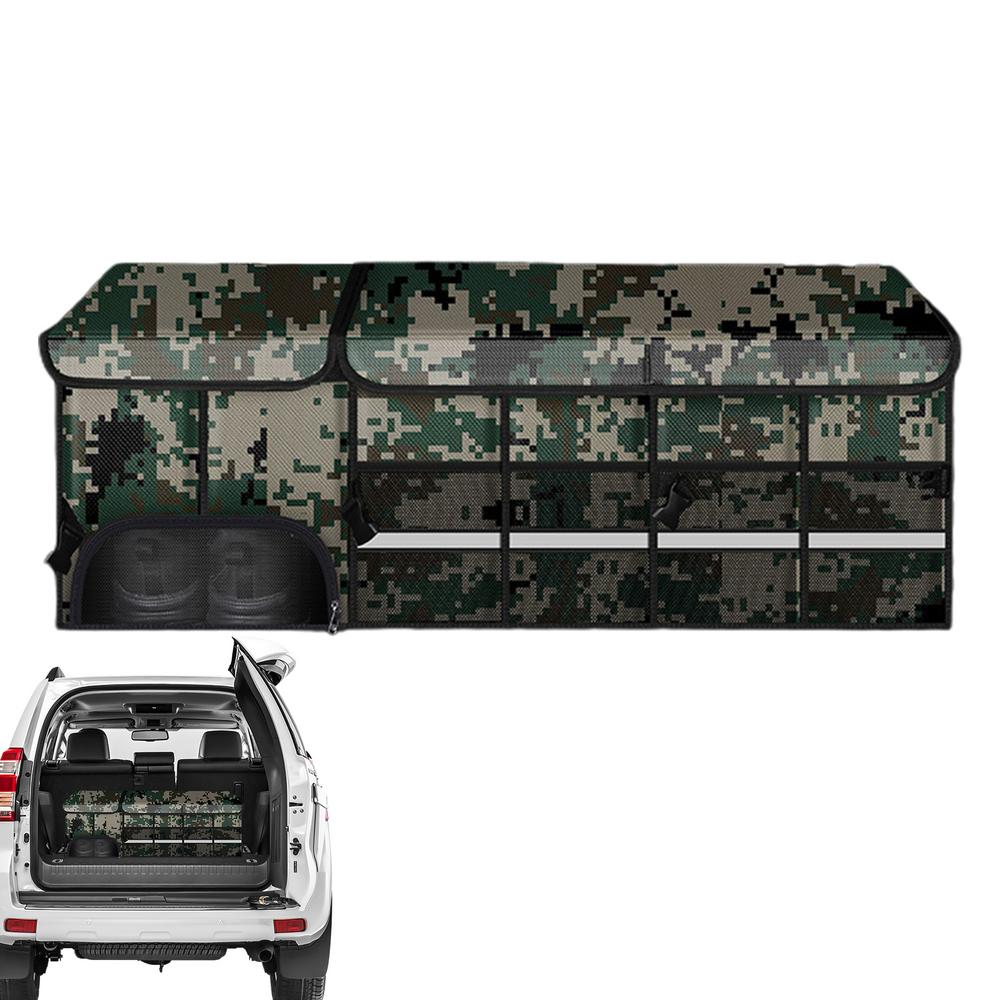 

Складной органайзер для багажника, разделенный складной органайзер с большой емкостью, экономящий место, со светоотражающей полосой, портативный