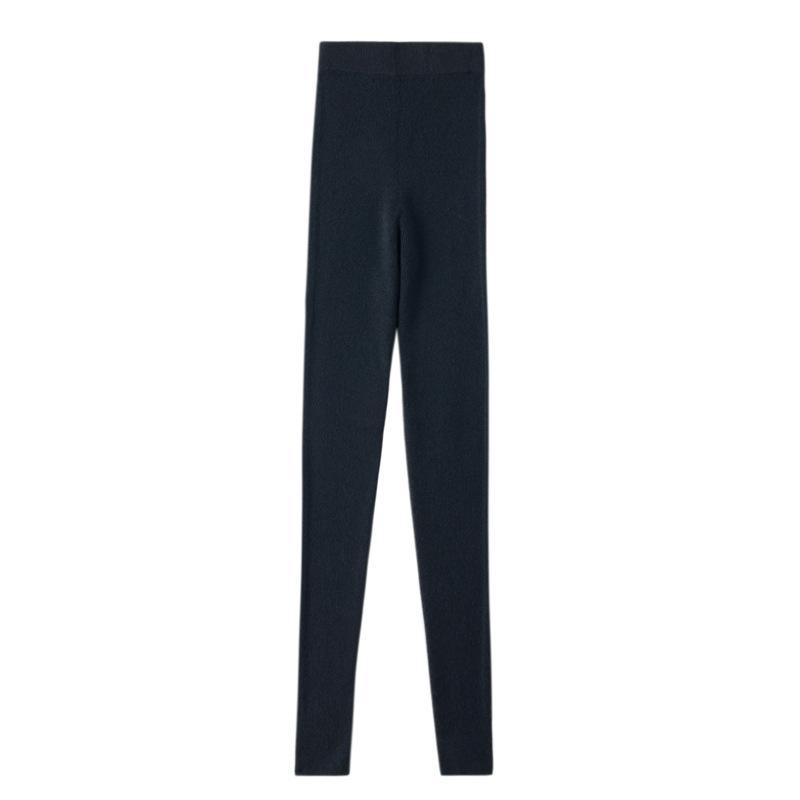 Women s High-Waist Pure Cashmere Knit Leggings - Original Green L