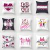 Pink Leopard Print Letter Pillow Cover Home Sofa Office Pillow Cushion Cover