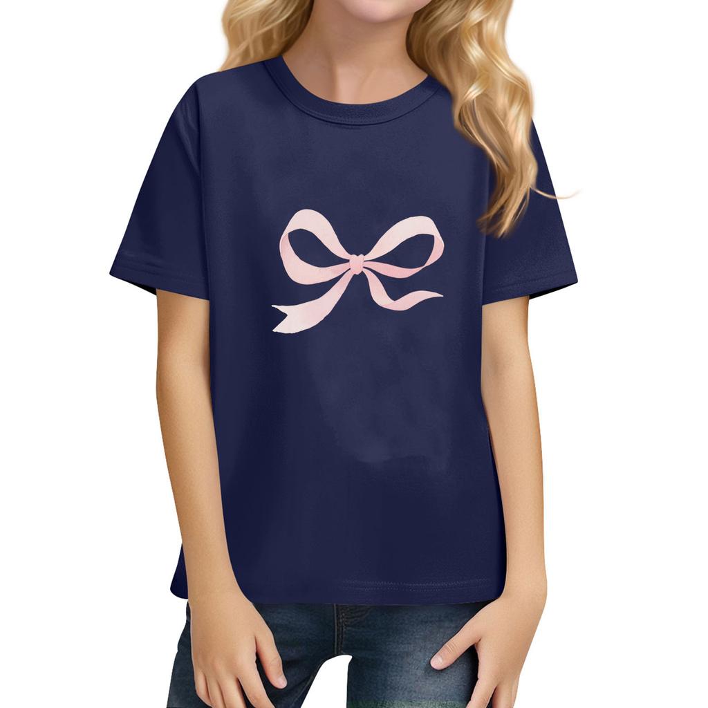 Children's Daily Casual Short-sleeved Color Tops T-shirt