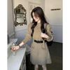 Plus Size Women's Korean-Style Fashion Knitted Dress: Autumn/Winter Waist-Slimming, Figure-Flattering Trend.