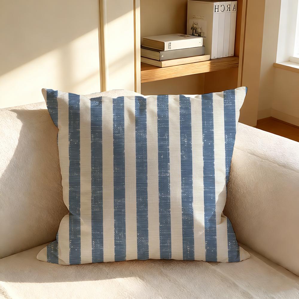 P-Stripes Cushion Cover Square Cushion Cover, Vintage Soft Sofa Pillow Case, Home Decoration And Protective Cover