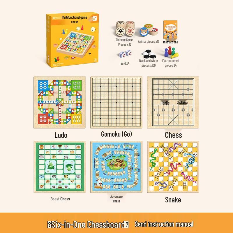 HANDUNYOU Educational Multi-Game Chess Set