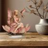 Creative Elegant Fairy Sitting On Lotus - 2D Flat Acrylic Desktop Ornament, Wall Decor Art, Four Seasons Decoration, Novelty Home Decor